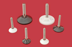 Adjustable Levelling feet - 8mm diam. stem with plastic base